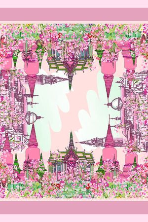 长方丝巾印花华亿平台图片