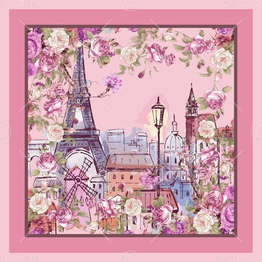 长方丝巾印花华亿平台图片