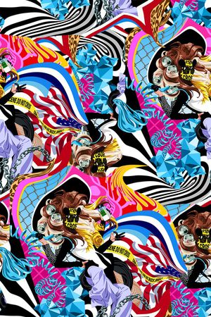 怪诞印花华亿平台图片