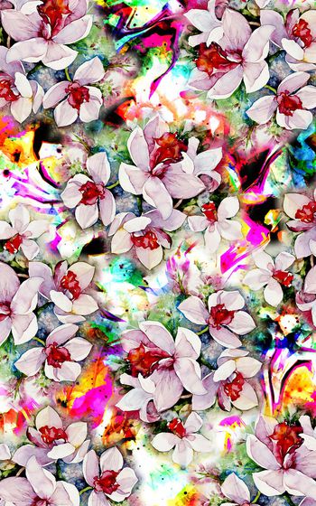 474276-丝巾 乱花 朦胧 抽象 时尚 