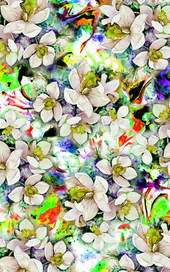 474277-丝巾 乱花 朦胧 抽象 时尚 