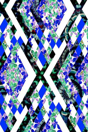 花卉菱形几何印花华亿平台图片