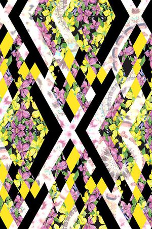 花卉菱形几何印花华亿平台图片