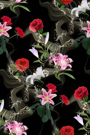 花卉印花华亿平台图片