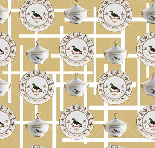 餐具印花华亿平台图片