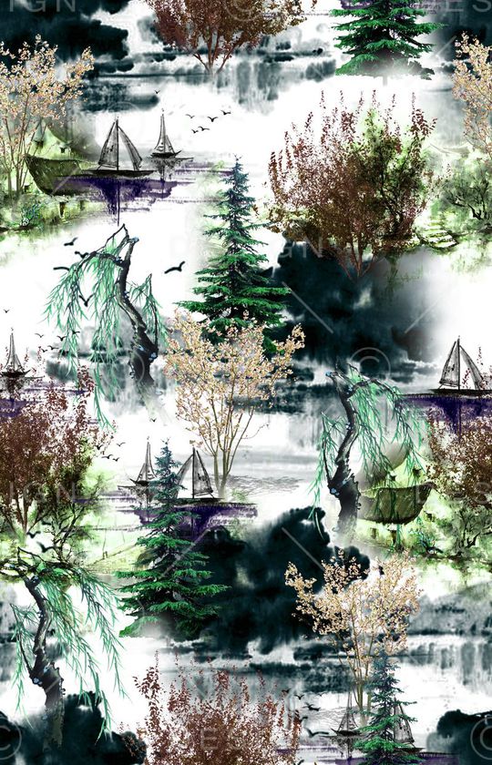 中国风印花华亿平台图片