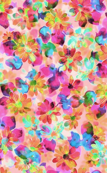 474732-复古 手绘 晕染 花卉 水彩 泳装