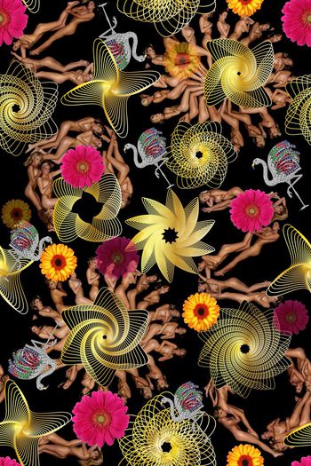 474755-人体艺术花朵诱惑