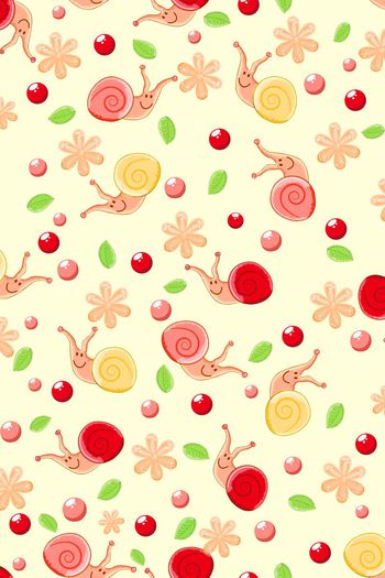 卡通  蜗牛印花华亿平台图片