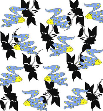 黑白花卉印花华亿平台图片