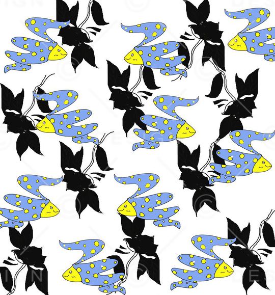 黑白花卉印花华亿平台图片