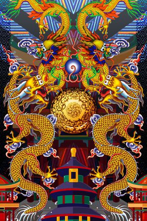 中国风定位印花华亿平台图片