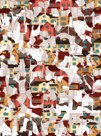 475056-欧洲洋房印象错位拼接秋冬迷彩别墅冰