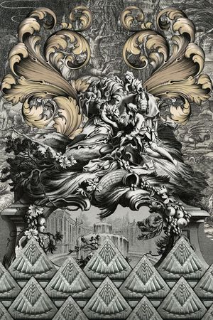 插画复古印花华亿平台图片