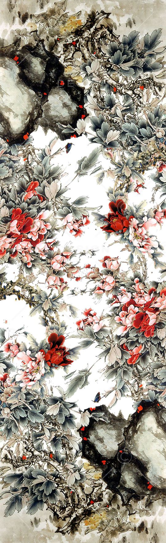 牡丹印花华亿平台图片