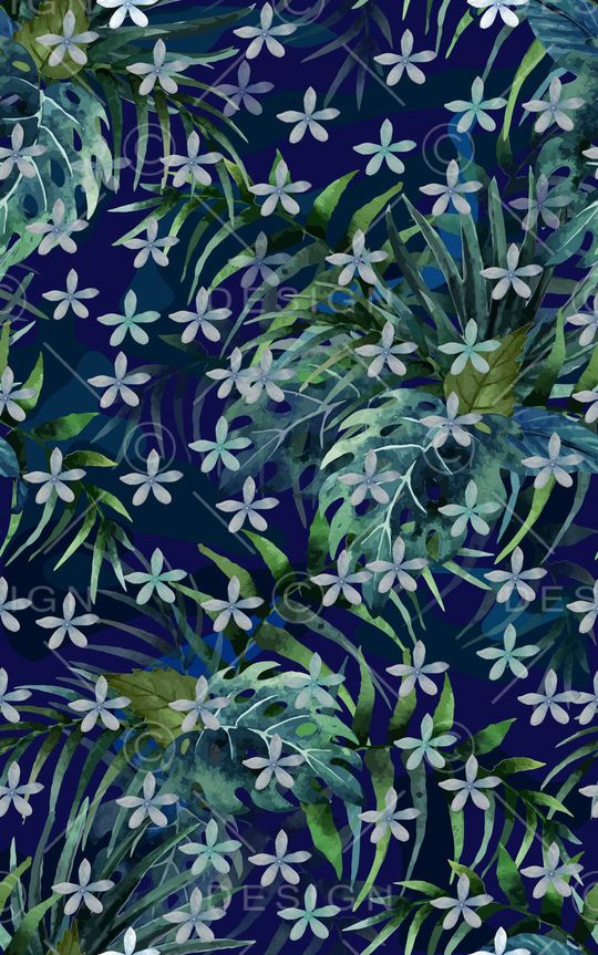 热带风情印花华亿平台图片