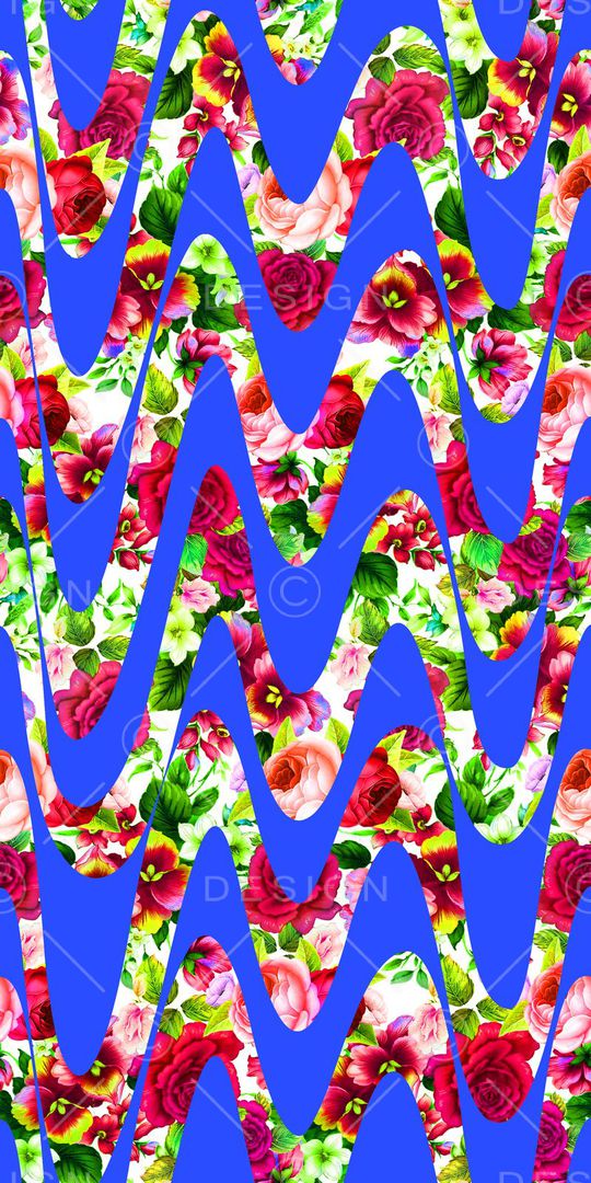 时尚大波浪印花华亿平台图片