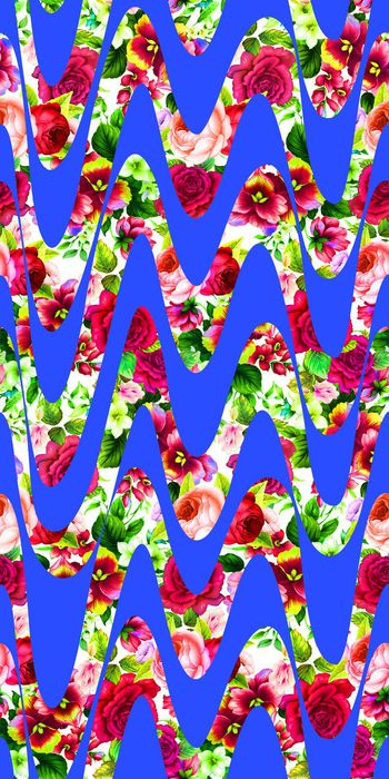 时尚大波浪印花华亿平台图片