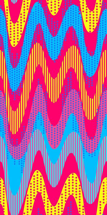 时尚大波浪印花华亿平台图片