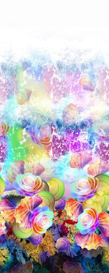 贝壳 珊瑚印花华亿平台图片