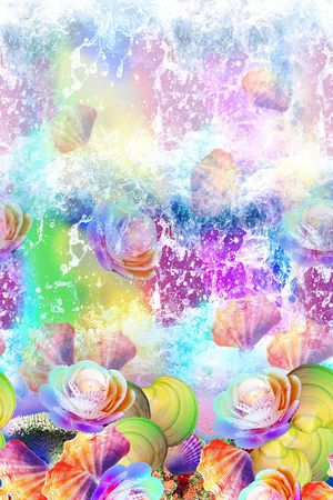 贝壳 珊瑚印花华亿平台图片