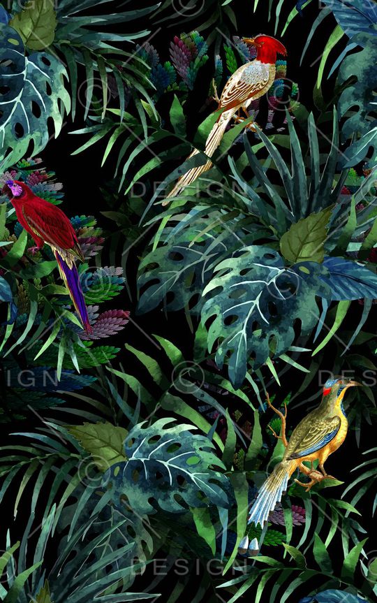 热带风情印花华亿平台图片