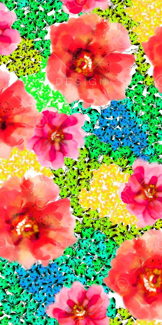 时尚抽象几何小花印花华亿平台图片