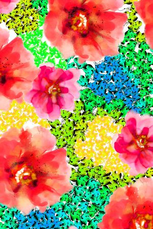 时尚抽象几何小花印花华亿平台图片