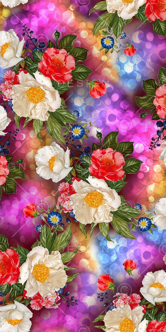 时尚油画花卉印花华亿平台图片