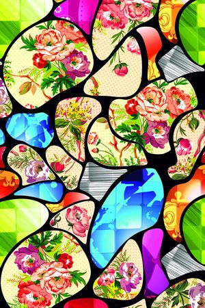 时尚抽象几何印花华亿平台图片