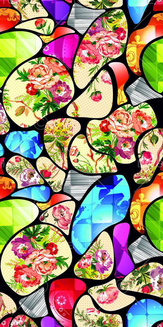 时尚抽象几何印花华亿平台图片