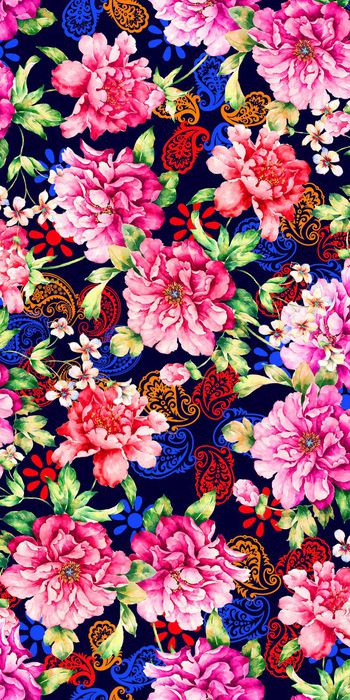 时尚手绘玫瑰花印花华亿平台图片