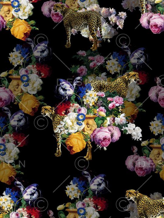 花卉豹子印花华亿平台图片