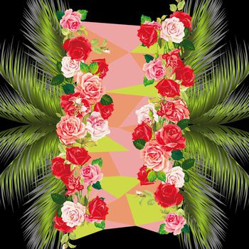 475378-热带风情树叶和花朵