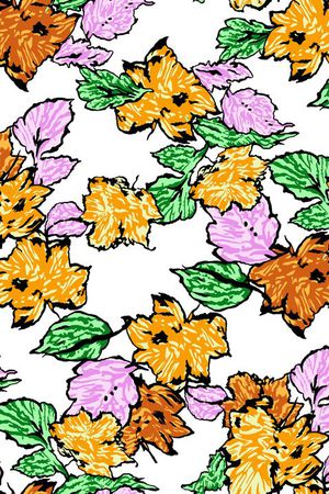 多彩树叶印花华亿平台图片