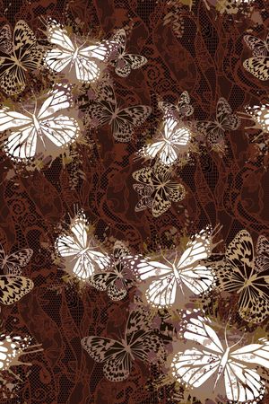 蝴蝶印花华亿平台图片