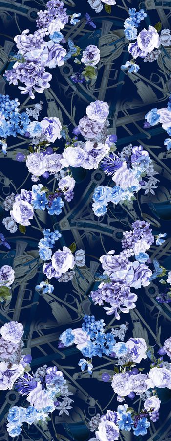 475876-复古 时尚 富贵 花卉 金属锁扣 