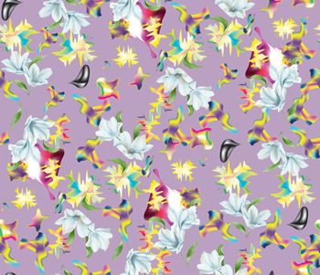 476015-个性时尚抽象花卉组合数码印花