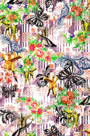 复古印花华亿平台图片