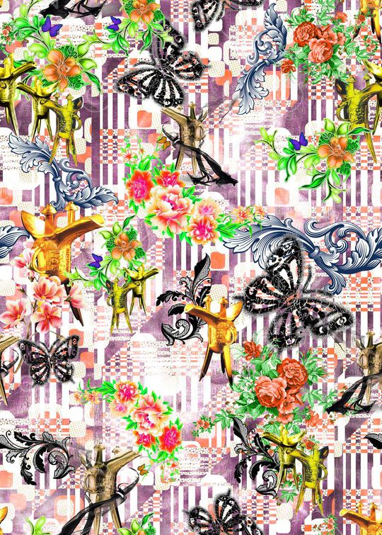 复古印花华亿平台图片