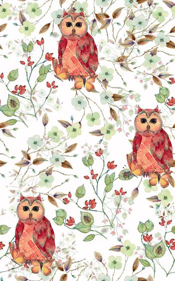 476141-水彩花鸟组合