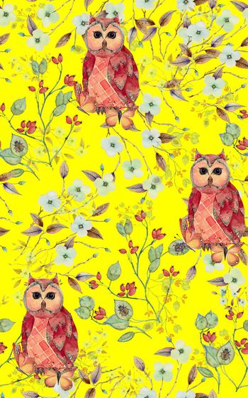 476142-水彩花鸟组合