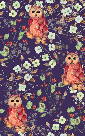 476143-水彩花鸟组合