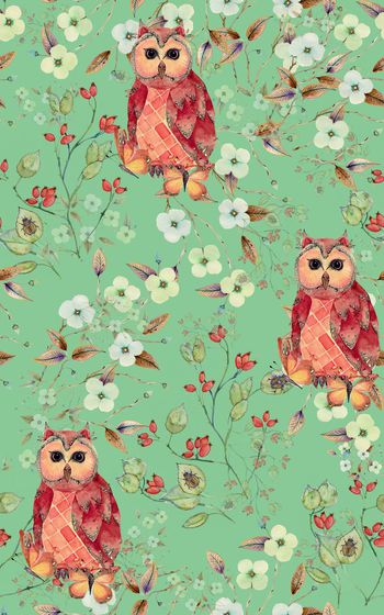 476144-水彩花鸟组合