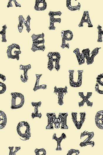 476224-复古潮流创意字母拼贴