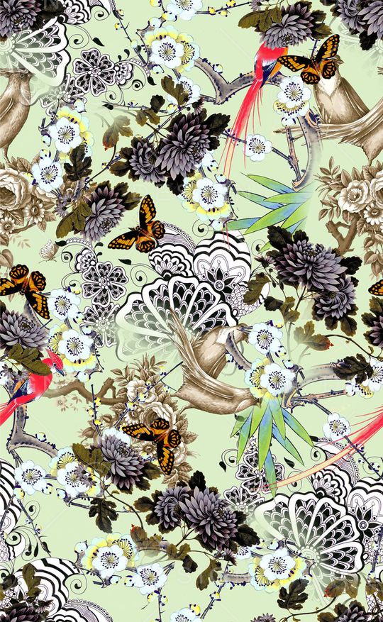 中国风印花华亿平台图片