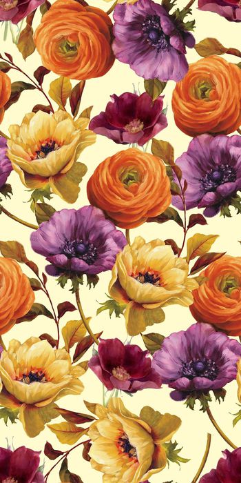 476343-时尚 水彩 花卉   数码 丝绸 