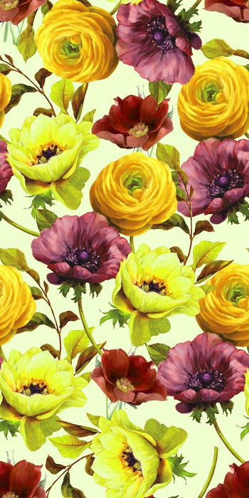 476344-时尚 水彩 花卉   数码 丝绸 