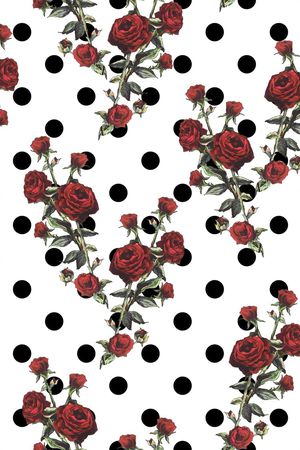 波点大牌玫瑰花 女装 衬衣 连衣裙 雪纺 印花 几何 碎花 小碎花 大花 方块 衬衫印花 简单 时尚 大牌 潮流印花 女装印花 传统印花 T恤印花 波点 圆点印花华亿平台图片