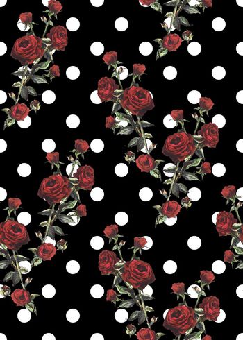 476421-波点大牌玫瑰花 女装 衬衣 连衣裙